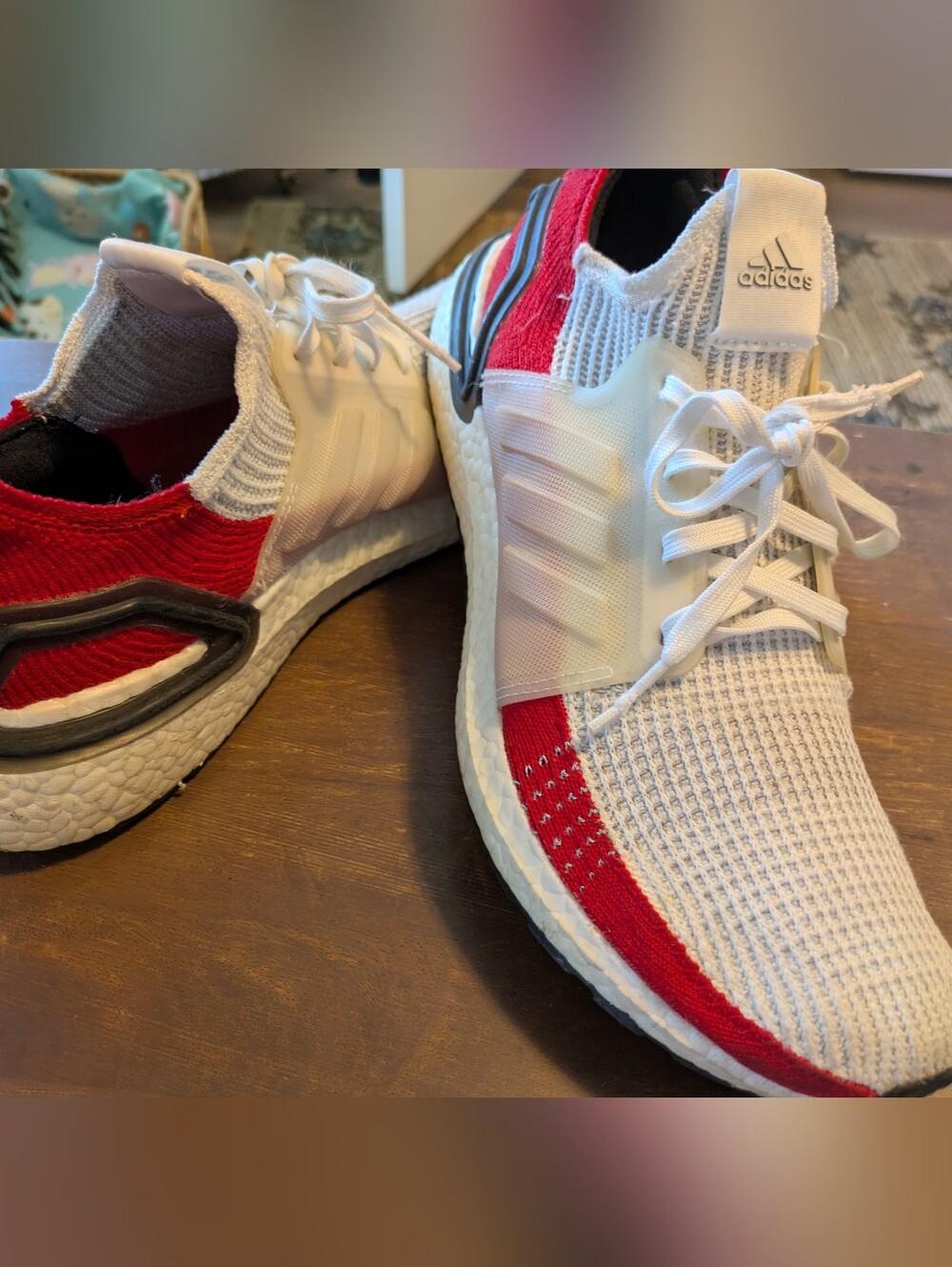 adidas Men’s White & Red Running Sneakers